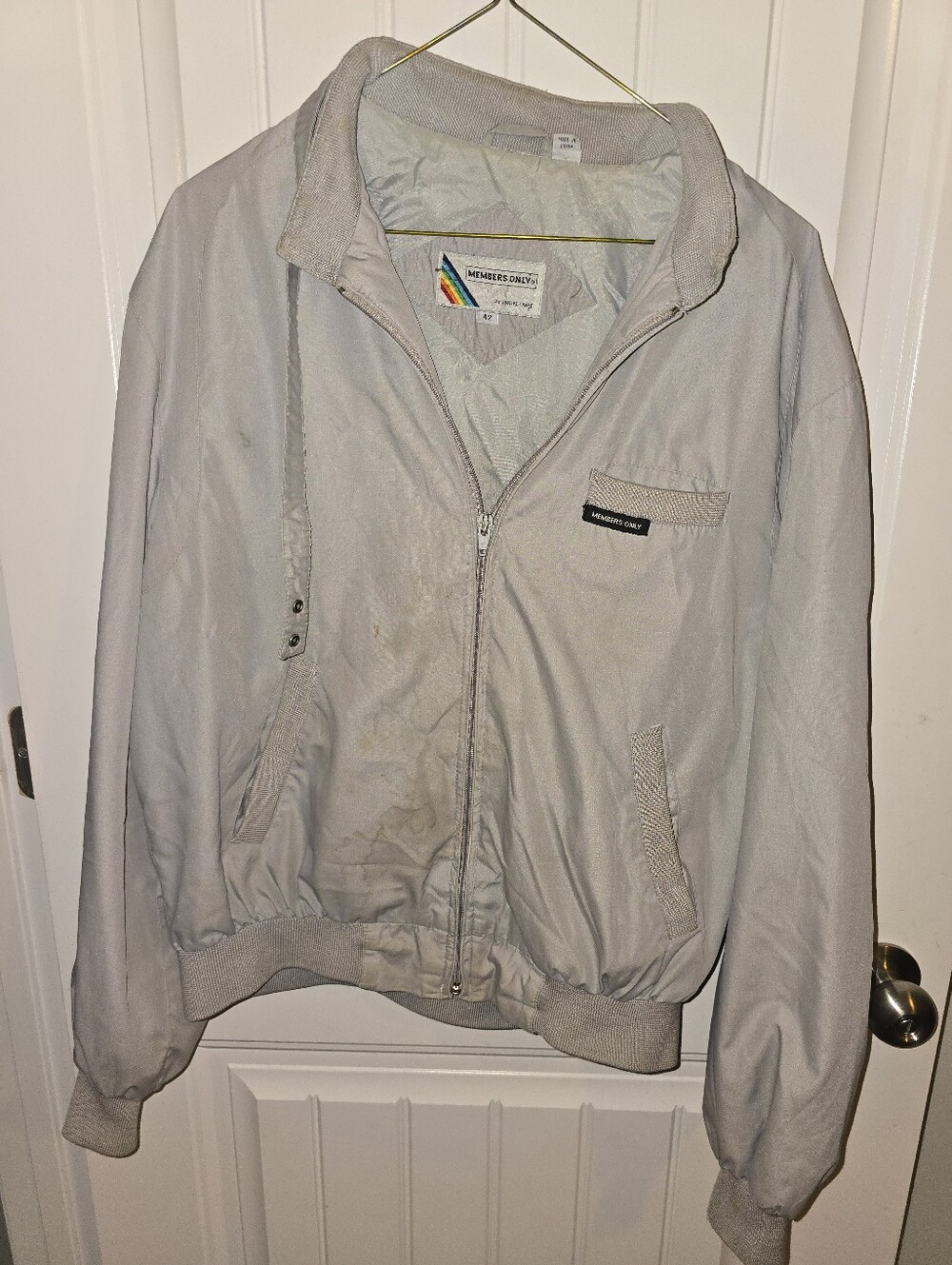 Members Only Light Gray Bomber Jacket